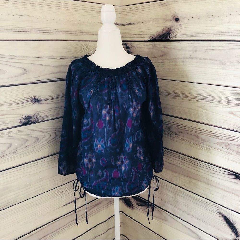 Lucky Brand Purple Patterned Blouse Small - Picture 1 of 6